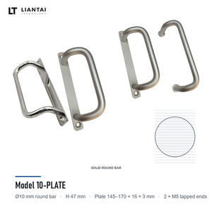 Aluminum Alloy 10mm Round Bar Double Bend U Shape Cabinet Pull Handle with Base <strong>Plate</strong> and Round Washer Enclosure Machine <strong>Door</strong> - Product Image 3