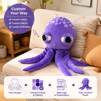 Peluche Pieuvre Personnalisée sur Mesure, Jouets en Peluche Animaux Marins Personnalisés, Fabrication de Peluches Douces Personnalisées, Cadeau en Peluche pour les Fans