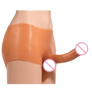 Yetişkin kadın katı yapay yapay Penis külot Penis kadın adam mastürbasyon giyilebilir gerçekçi doğal silikon yapay Penis iç çamaşırı