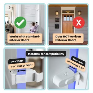 Serratura di <span class=keywords><strong>Sicurezza</strong></span> per Armadietti in Plastica a Scatto, Infrangibile dai Bambini, Nessun Attrezzo/Adesivo Richiesto (1 Pezzo) - Product Image 4