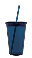 Gobelet en plastique de 16 oz (500 ml) avec couvercle et paille, réutilisable, pour vente en gros, personnalisable avec logo, direct usine