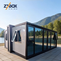 ZYBOX Livraison en 10 jours Maison pliable en verre panoramique extensible 40 pieds Garantie 3 ans Design moderne pour villa et vacances