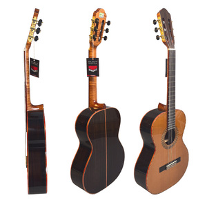 Guitare classique en bois massif de 36 pouces, personnalisée en usine, avec placage et dos en pin rouge AA pour une qualité sonore exceptionnelle - Product Image 3