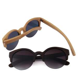 Occhiali da <span class=keywords><strong>Sole</strong></span> in Bambù Semi-Rimless Trendy 2025 Unisex Stile Cat Eye con Protezione UV400 - Product Image 4