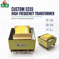 Transformateur à noyau de ferrite Flyback CHIPSEN EE55 48V 24V vers 480V 220V 110V 10KVA pour onduleur PV, chargeur EV, transformateur de surtension à montage sur carte PCB
