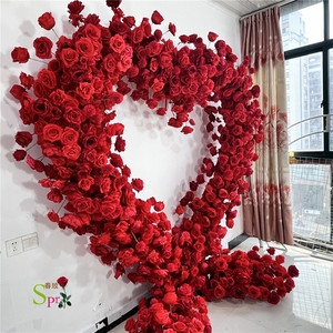 SPR <span class=keywords><strong>bouquet</strong></span> de <span class=keywords><strong>mariée</strong></span> rouge rose en forme de coeur arc de mariage décoré fleur arc en métal pour fond de mariage décoration de mariage - Product Image 5