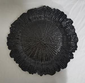 13inch wedding decorative black plastic reef charger plates