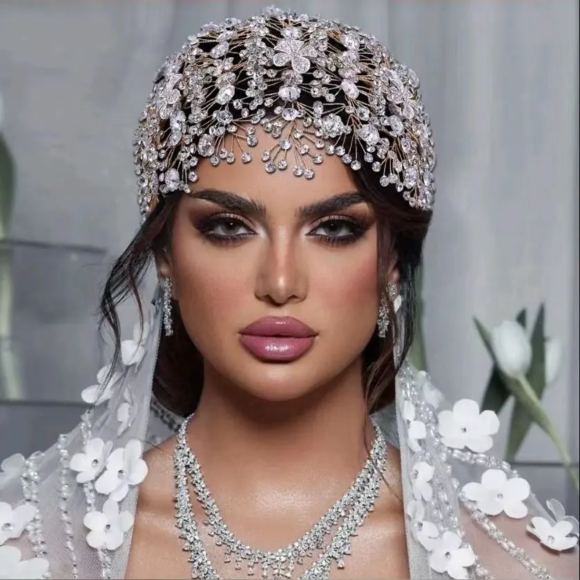Bijoux en diamant de couleur étincelante bandeau de reconstitution historique diadème de mariage pièce de cheveux couronne de mariée