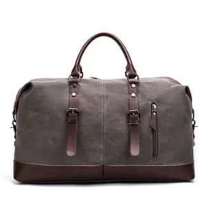 Capiente escursionismo elegante pazzo cavallo in pelle di cuoio retrò custodia per trenino shopping da uomo per viaggi d'affari borsa tote fitness