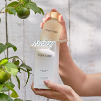 Set Botol Kosmetik Kaca Kosong 30/50/100/120/240mL, Botol Frosted dengan Pompa Lotion, Serum Perawatan Kulit, Tutup Bambu
