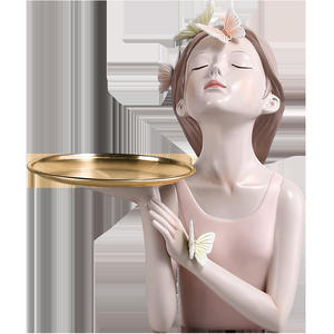 Creative Artistic Epoxy <b>Resin</b> Sculpted Figurines for Tabletop Storage Folk Art Decor for Living Room or Entrance - Product Image 4