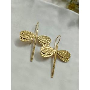 Pendientes de aro de cobre de acero inoxidable con forma de mariposa y Diamante a la moda para mujer Bohemia chapados en oro para bodas y fiestas - Product Image 1
