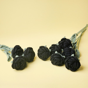 <b>Black</b> Artificial <b>Roses</b> Silk Flower Bouquet Handmade Gothic Decor For Dark Theme Photoshoots - Product Image 3