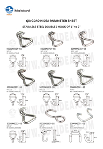 HIDEA Crochet de fixation robuste pour cargaison, qualité marine, résistant à la corrosion, crochet de levage industriel, crochet double en J en acier inoxydable de 1 pouce - Product Image 5
