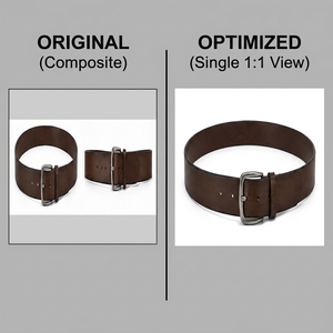 Ceinture en cuir fin avec détails de couture élégants de Divine International - Product Image 1