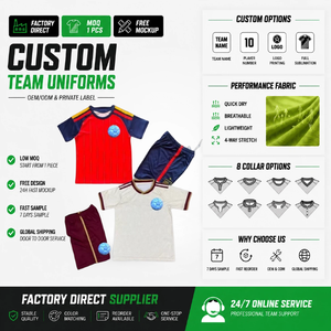 Ensemble <span class=keywords><strong>de</strong></span> maillots <span class=keywords><strong>de</strong></span> football haut <span class=keywords><strong>de</strong></span> gamme imprimés par transfert thermique 100% polyester, nom et numéro d'équipe personnalisés, patch 3D, anti-UV, professionnel, élite - Product Image 1