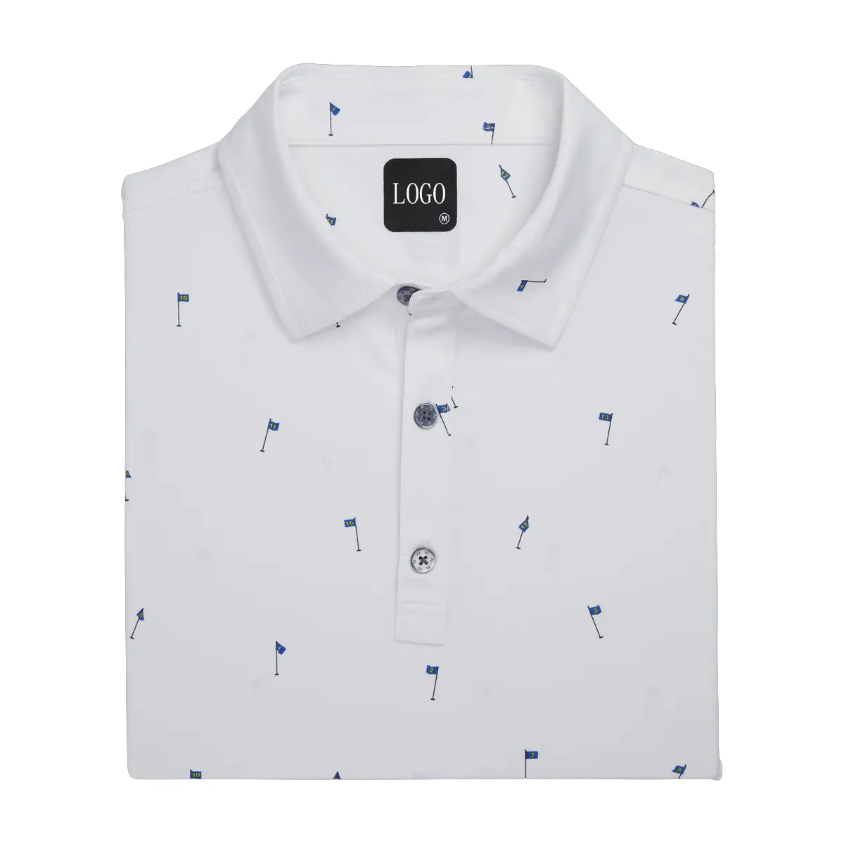 Özel Logo yüksek kalite beyaz streç 18 delikleri baskı Lisle kendinden yaka sublime performans erkekler Polo GÖMLEK için Golf kıyafetleri