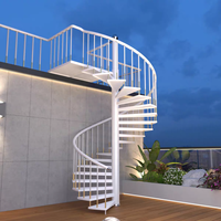 Escalier en colimaçon extérieur personnalisé antidérapant en acier inoxydable antirouille avec colonne centrale