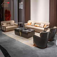 Ensemble de canapés en cuir véritable Nappa italien moderne de designer, structure en bois massif, dossier cousu en maille, 1, 2 ou 3 places, pour la décoration intérieure