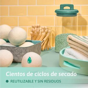 Boules de laine <span class=keywords><strong>Natulim</strong></span> Espagne pour sèche-linge - Adoucissant naturel pour tissus réutilisable, réduit les plis, économise le temps de séchage, solution écologique - Product Image 5