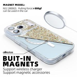 Aikusu – Coque magnétique élégante transparente en nacre pour iPhone 17, 16, 15, 14, 13 Pro Max - Product Image 4