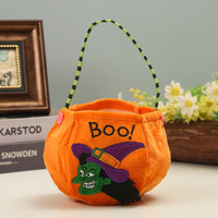 Bolsa de dulces de Halloween portátil, bordada con fantasmas y calabazas, ligera, para recuerdos de fiesta infantil y decoración