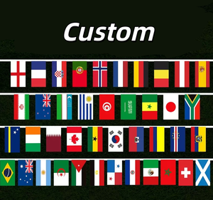 ธงชาติแบบกำหนดเองคุณภาพสูงพร้อมสายแขวนสำหรับการแข่งขันฟุตบอลปี 2026 จำนวน 48 ธง สำหรับตั้งโชว์ทั้งในร่มและกลางแจ้ง - Product Image 1