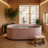 Baignoire autoportante minimaliste en surface solide mate, en résine de pierre, design italien, sans joint, étanche, pour projets d'appartements