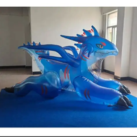 Dragon gonflable bleu transparent personnalisé au prix d'usine pour les cadeaux et les fournitures publicitaires