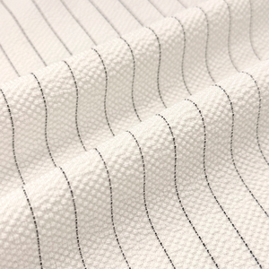 Bán Buôn Polyester Rayon Spandex Sọc Dệt Vải 245gsm Màu Trắng Mềm Mại Căng Thời Trang Vải Cho Phù Hợp Với Áo Khoác May Mặc - Product Image 3