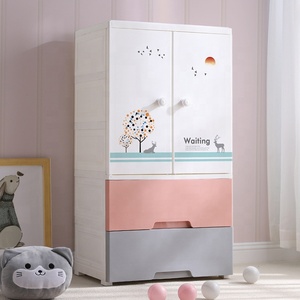 Design pastorale doppia porta di accesso in plastica <span class=keywords><strong>per</strong></span> bambini <span class=keywords><strong>armadio</strong></span> <span class=keywords><strong>per</strong></span> bambini camera da letto guardaroba con cassetti - Product Image 4