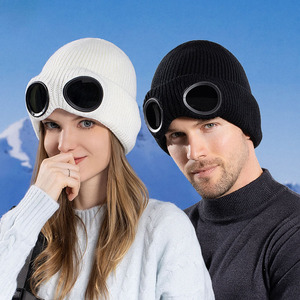 Mũ len mùa đông unisex có kính bảo hộ, bán buôn, dành cho trượt tuyết, thể thao, du lịch, dày dặn, ấm áp, lót len, thích hợp cho bãi biển - Product Image 4