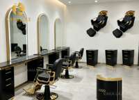 Dernières stations de coiffure éclairées de style français classique, super grandes et robustes, avec miroir intégré
