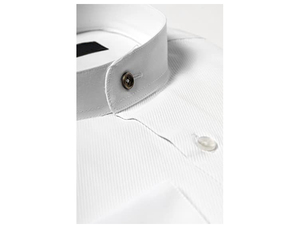 2022ร้อนขายผ้าฝ้ายโพลีเอสเตอร์แถบคอเสื้อผู้ชายสไตล์จีนแมนดารินคอเสื้อแขนยาวชุดแต่งงานเสื้อ - Product Image 5