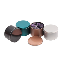 Boîte en fer circulaire scellée en métal pour bougies, crèmes d'aromathérapie et pierres parfumées, vente en gros