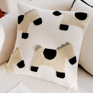 Décoration 17X17 Pouces Ronde Dessin Animé Cheval Broderie Canapé Canapé Lavable <span class=keywords><strong>Coussin</strong></span> Couvre - Product Image 6