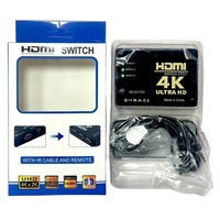 Conmutador HDTV de 3 Puertos, Cortador de Pantalla 4K de Alta Definición con Control Remoto