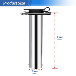 Support de canne à pêche en acier inoxydable, support de bateau intégré pour cannes à pêche, paquet de 2 - Product Image 2