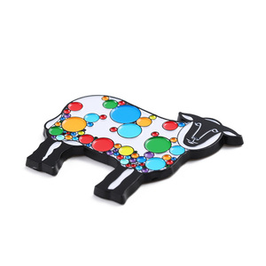 התאמה אישית של מגנט למקרר סגסוגת אבץ אמייל מתכת מגנט למקרר מקרר 3D חיה חמודה צבעוני מגנטים לפרות חלב למקרר - Product Image 4