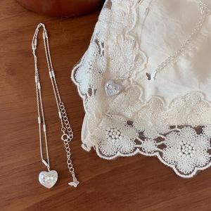 Collar con Colgante de Plata de Ley S925 con Lazo Azul Cielo y Diamantes, Diseño de Nicho, Simple, Versátil y Dulce, Accesorio para la Clavícula - Product Image 5