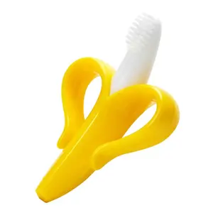 Brosse à dents d'entrainement en Silicone pour bébé tout-petit, sans BPA, anneau de dentition d'enfants pour mastication, cadeau sûr, vente en gros, 1 pièce