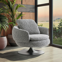 Fauteuil de style italien Villa de luxe Salon Dossier haut Tissu Pivotant Loisirs Lounge Accent Chair Canapé Chaise