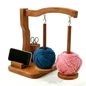 ที่เก็บไหมพรมไม้หมิงซูแบบหมุนได้สองแกน สำหรับงานฝีมือและถักนิตติ้ง - Product Image 1