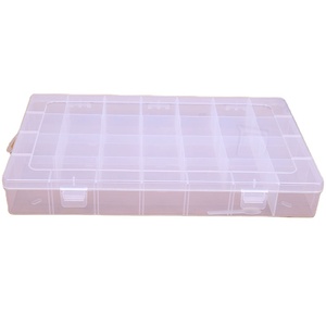 Drop-resistant large transparent 28-grid plastic storage box conjoined fixed plastic box rubber band tool box sample display
