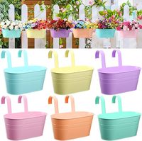 Jardinière en métal multi-formes pour balustrade de balcon, seau suspendu en étain, pots de fleurs suspendus pour jardin, maison, balustrade, patio, pelouse, livraison en magasin