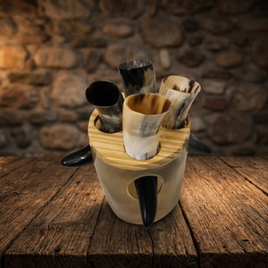 Auténtico Cuerno Vikingo para Beber, Hecho a Mano con Cuerno de Búfalo, Pulido, Duradero, Natural, Copa Tradicional Nórdica para Miel, Estilo Rústico Falak - Product Image 6