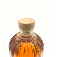Bouteille à spiritueux en verre cannelé transparent au design unique, 500 ml/550 ml/700 ml, avec bouchon en liège composite pour bourbon et whisky