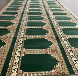 Customized Luxury 3D Red Nylon Jacquard Prayer Carpet Roll Soft Tufted Muslims Floor Rugs Machine Made Printed Mosque for Home - Product Image 1