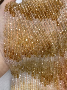 <span class=keywords><strong>Perline</strong></span> Rotonde Sfaccettate di Citrino Naturale 2mm 3mm 4mm, Filo di Gemme con Colore Sfumato 39cm per Creazione di Gioielli, Bracciali e Collane - Product Image 2