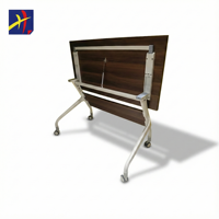Table de formation moderne pliable en acier gris foncé, réglable en hauteur, pour écoles, hôpitaux, salles de classe commerciales, avec pieds pliants